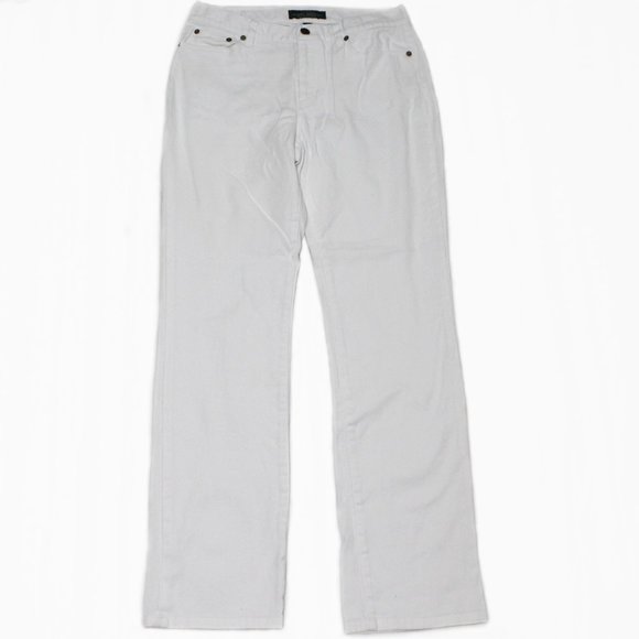 Sz 4 White Classic Straight Leg LRL Jeans - Picture 1 of 8